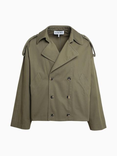 Loewe Green Balloon Double-Breasted Jacket In Cotton Men