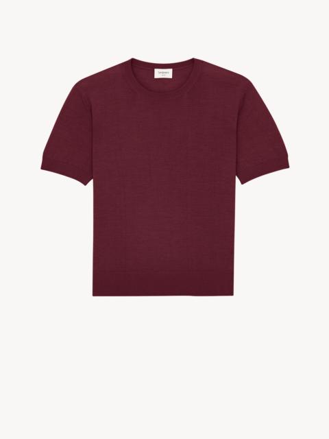 SAINT LAURENT CREWNECK T-SHIRT IN CASHMERE, WOOL, AND SILK