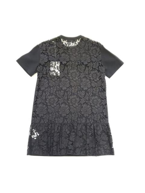 Valentino Lace-Back Knit Top Shirt - Black