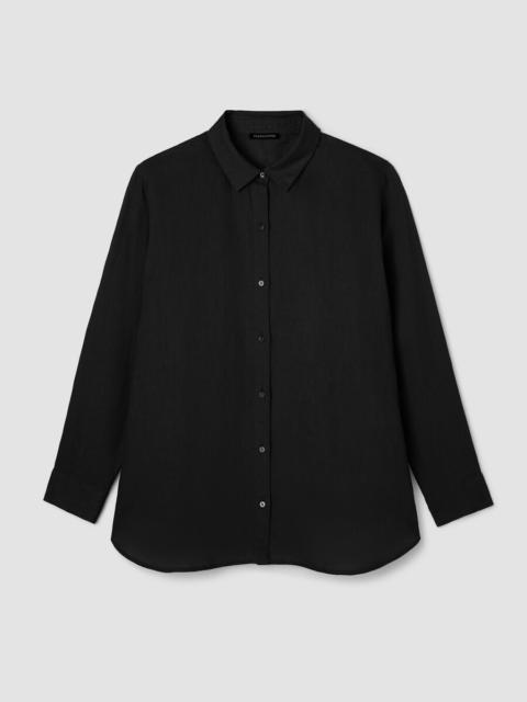 EILEEN FISHER Organic Handkerchief Linen Classic Collar Shirt