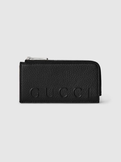 Zip card case with logo