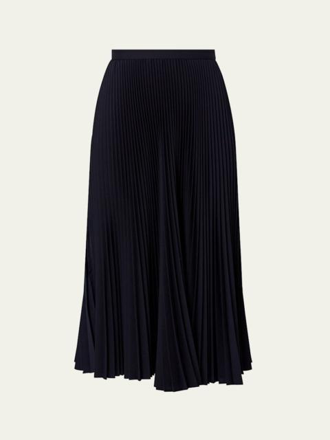 Erdem Pleated Wool Midi Skirt