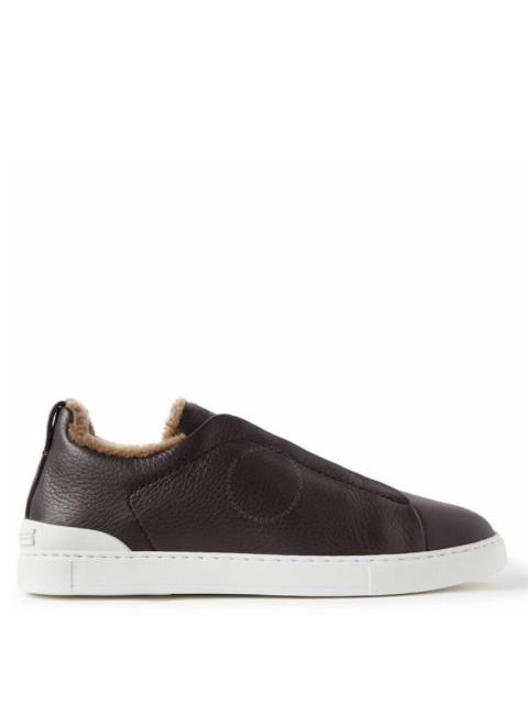 Zegna Triple Stitch Leather Sneakers