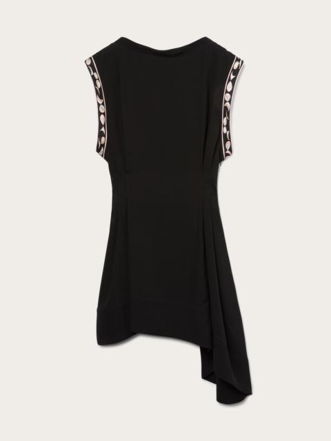 PUCCI ASYMMETRICAL DRESS WITH PRINTED BROAD SLEEVES