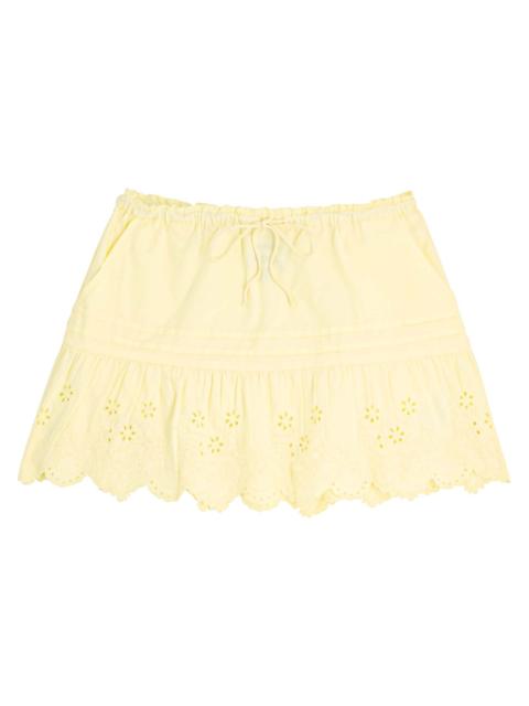 DAMSON MADDER. Damson Madder Gabriette Broderie-anglaise Cotton Mini Skirt