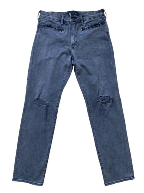 Distressed Gu X Undercover Faded Black Stretching Jeans Pant