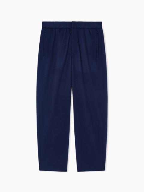 GIORGIO ARMANI WOOL DOUBLE JERSEY FLAT-FRONT TROUSERS