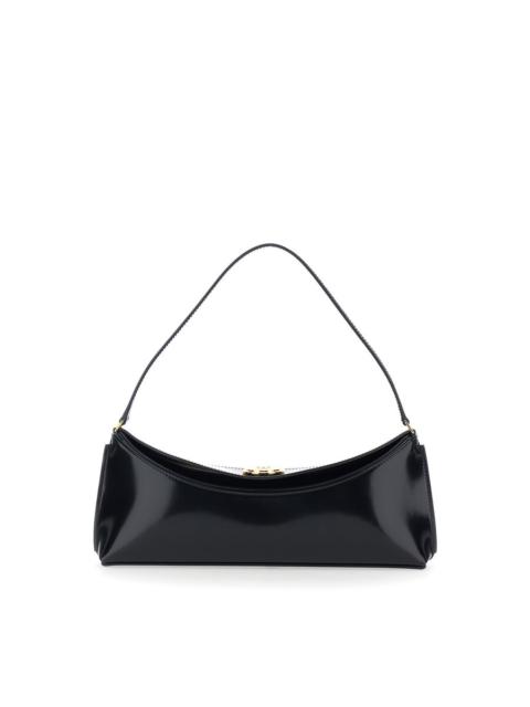 JACQUEMUS Jacquemus le Calisso Black Shoulder Bag With Engraved Snap Button In Leather