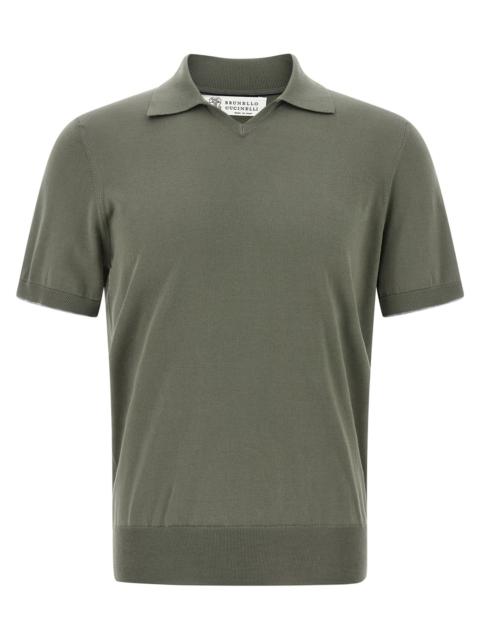 Brunello Cucinelli Cotton Shirt Polo Green