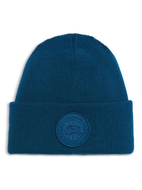 Canada Goose Arctic Disc Merino Wool Logo Patch Ribbed Toque