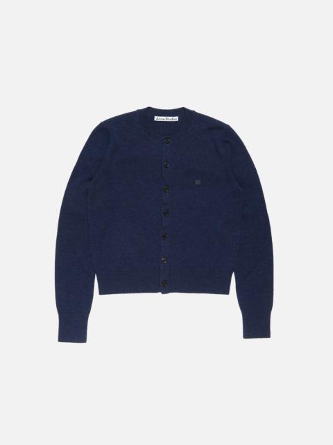 Acne Studios Fitted cardigan - yak wool - Navy melange