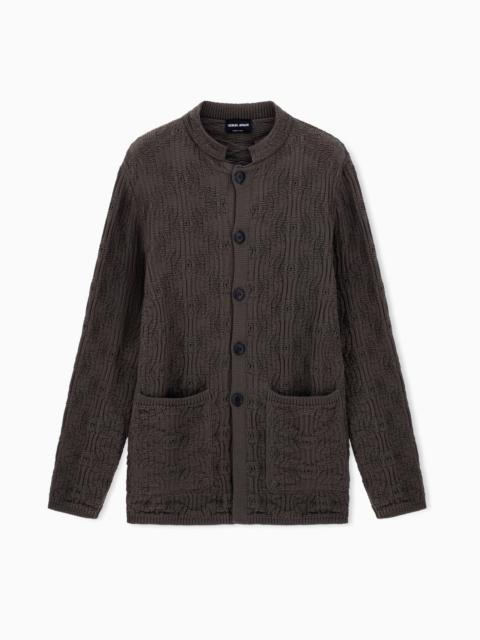 GIORGIO ARMANI COTTON BLEND CARDIGAN JACKET