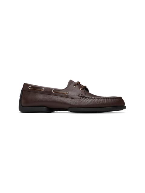 Jil Sander Brown Calfskin Boat Shoes