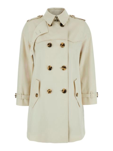 Burberry Burberry Women 'Summerside' Beige Trench Coat With Classic Collar And Ekd Patch On The Back In Cotto