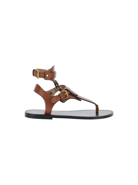Isabel Marant 'eveena' Brown Sandals With Adjustable Buckle Closure In Leather Woman