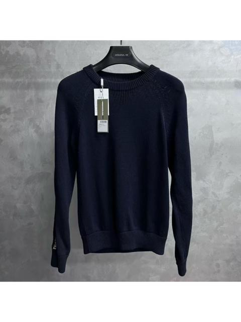 Dior Dior Navy Blue Straight-Fit Long-Sleeve Pullover Sweater with Side Lettering