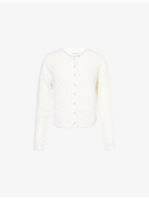 Reformation Clara Crochet Alpaca Wool-Blend Cardigan