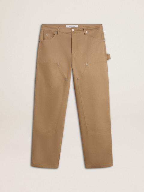 Golden Goose Men's beige pants with patches