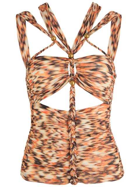 Isabel Marant Revon Cut-out Silk-georgette top