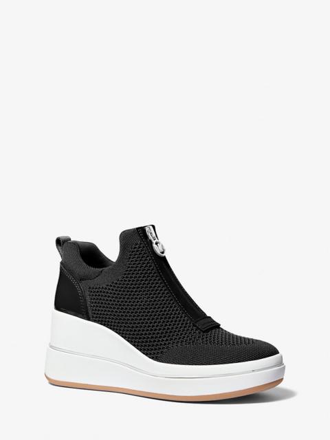 MICHAEL KORS Emmy Mesh Zip-Up Wedge Trainer