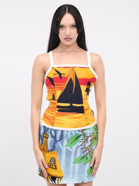 Marine Serre Jersey Jacquard Towels Bustier