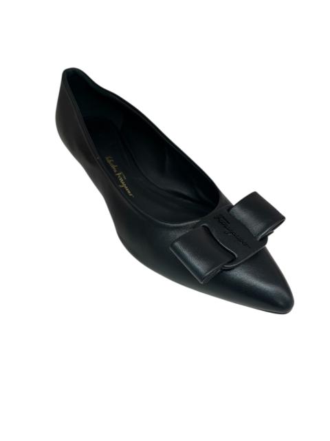 FERRAGAMO Ferragamo Logo Bow Leather Flats