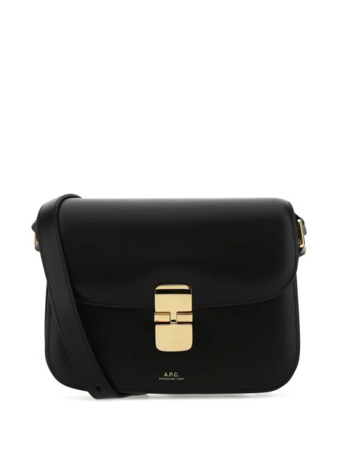 A.P.C. Women Black Leather Small Grace Crossbody Bag