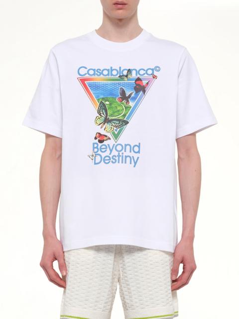 CASABLANCA Tennis Club Icon Beyond Destiny Classic T-Shirt in White