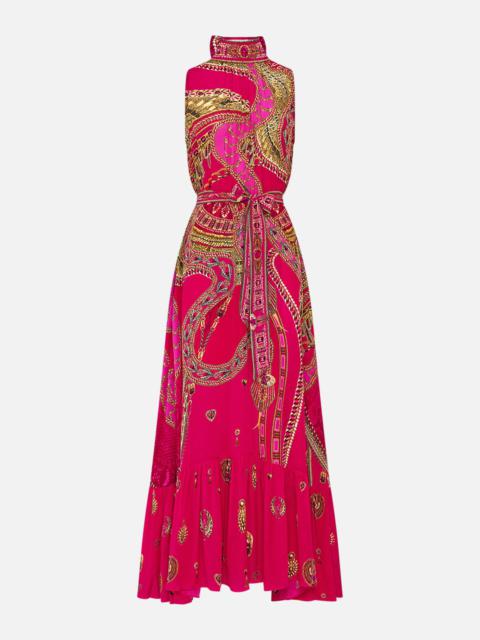 CAMILLA NECKTIE DRESS WITH ELASTICATED WAIST