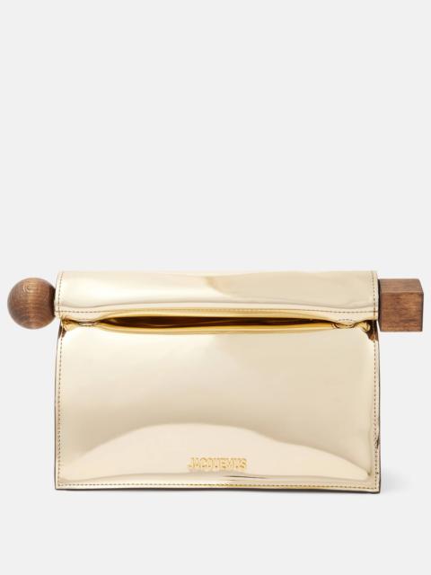 Rond Carré faux leather clutch