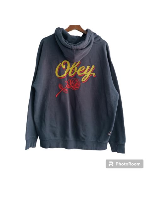 Other Designers VINTAGE OBEY BIG LOGO ROSES STREETWEAR HOODIE