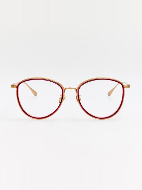 LINDA FARROW Dahlia Optical in Matt Champagne and Wine