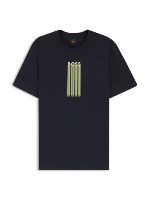 BOSS LOGO-ARTWORK T-SHIRT IN COTTON JERSEY