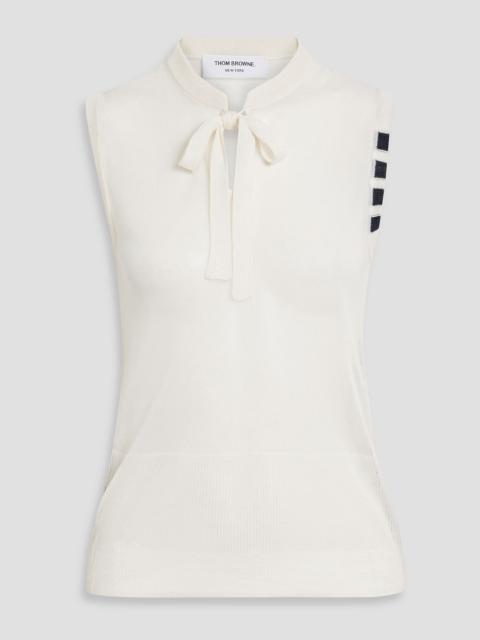 Thom Browne Tie-neck silk top