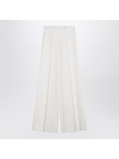 Max Mara White Wool Gabardine Trousers Women