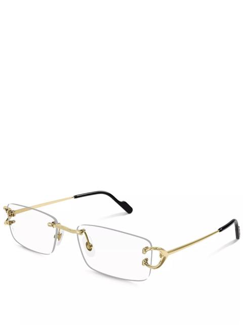 Cartier Signature C 24K Gold Plated Rimless Square Eyeglasses, 56mm