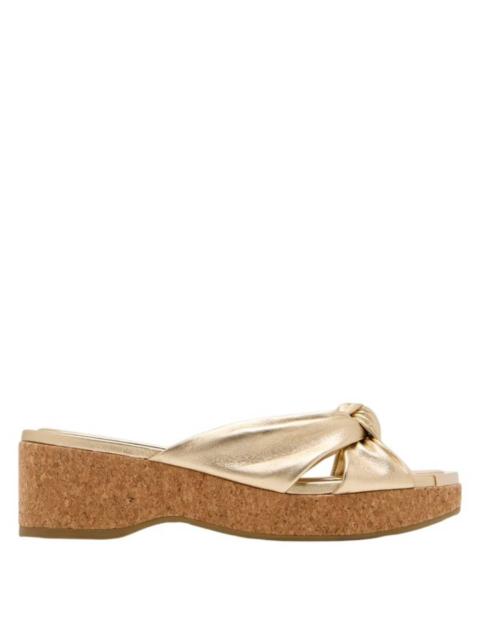 JIMMY CHOO Jimmy Choo Metallic Nappa Avenue Wedge Mules