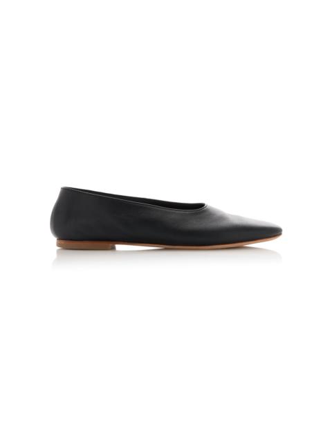 STAUD Alba Leather Ballet Flats black