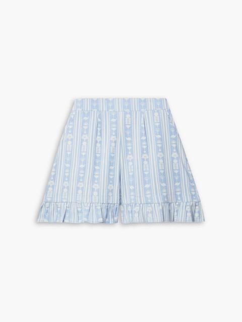 Other Designers Ruffled printed cotton shorts