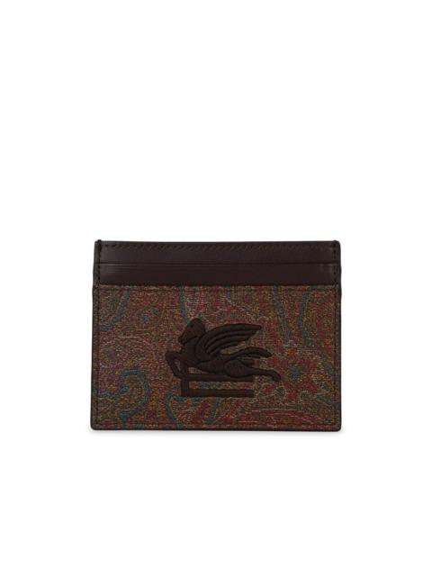 Etro 'Arnica' Brown Leather Card Holder Woman