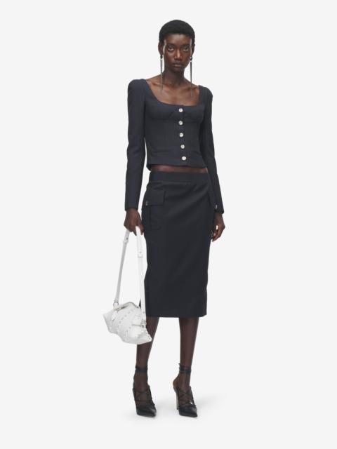 Alexander McQueen Pinstriped Fitted Jacket