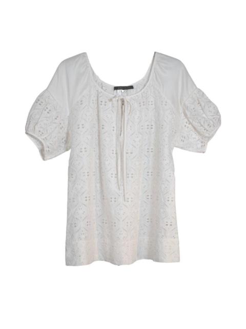 Other Designers BCBGMAXAZRIA - White Cotton Eyelet Top