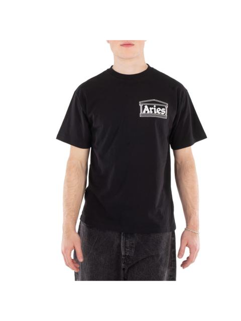 Other Designers Aries Men's Black Cotton Temple T-Shirt