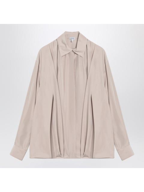 Loewe Loewe Light Pink Draped Silk Shirt Women