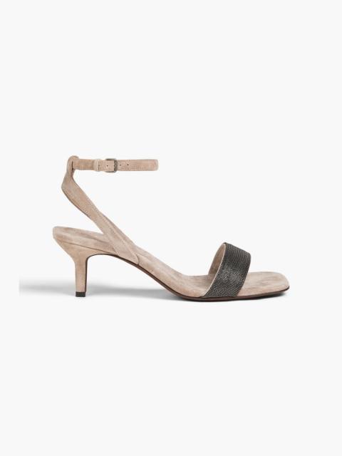 Brunello Cucinelli Bead-embellished suede sandals