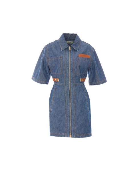 FENDI Fendi Women Denim Dress With Fendi Maxi Patch
