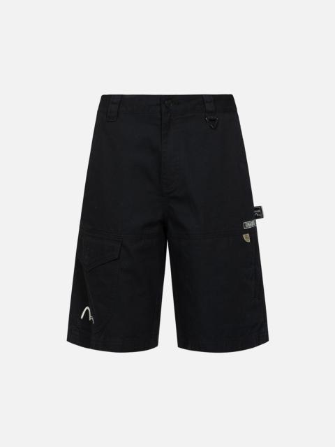 EVISU Seagull and Logo Embroidery Panelling Shorts
