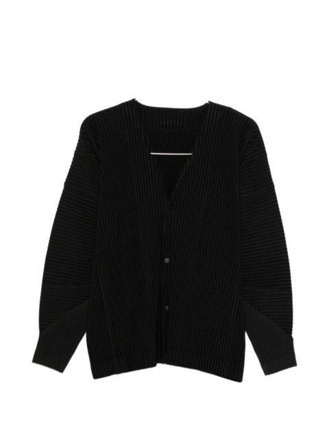 ISSEY MIYAKE Homme Plisse' Issey Miyake Men Pleated V-Necked Cardigan