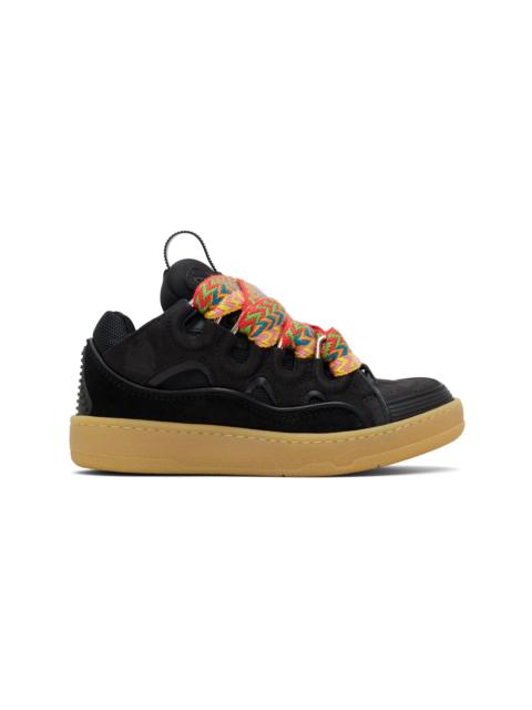 Lanvin Black Leather Curb Sneakers