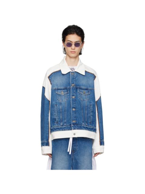 Blue & White 'The Trompe L'œil' Denim Jacket